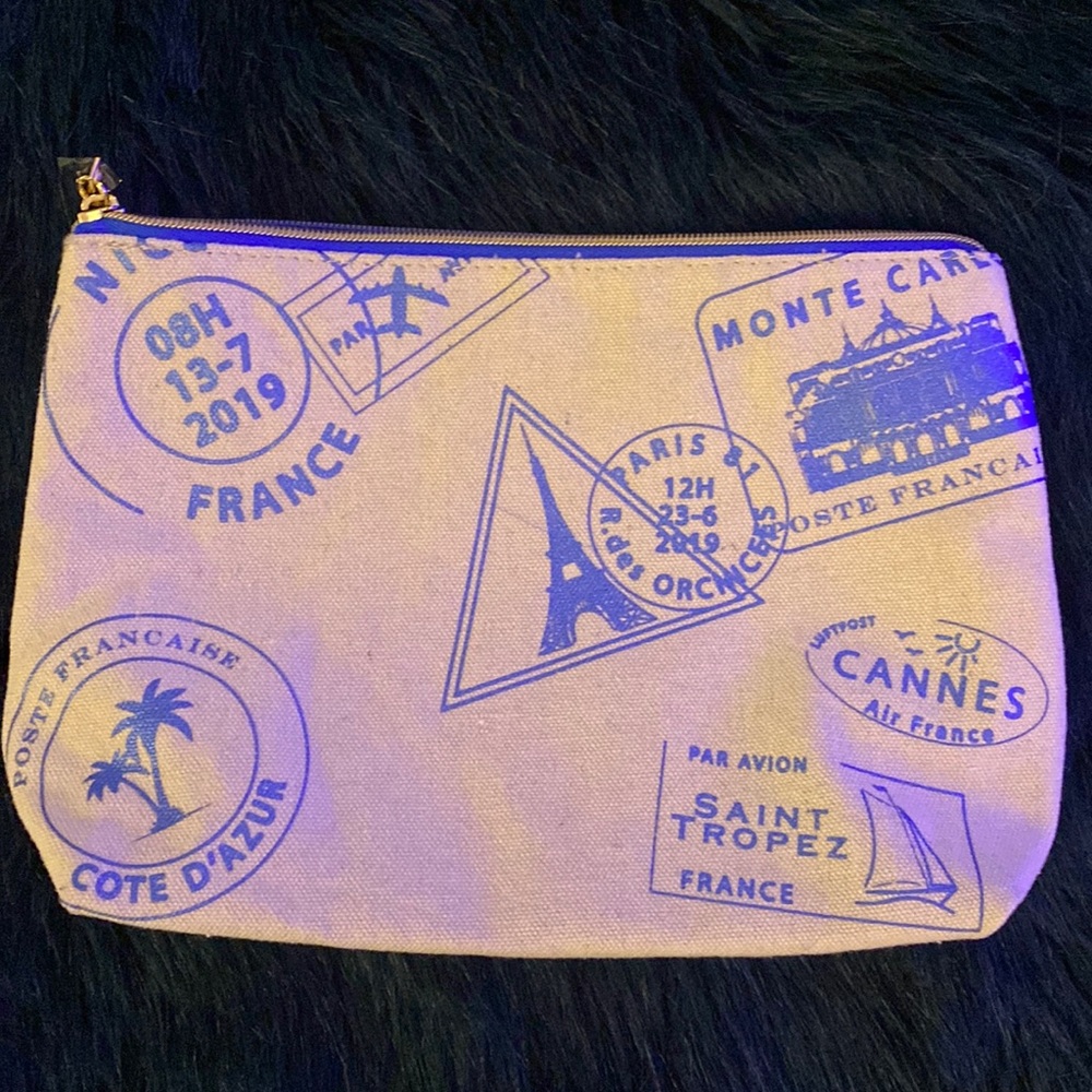 Lancôme metallic blue makeup bag, brand new